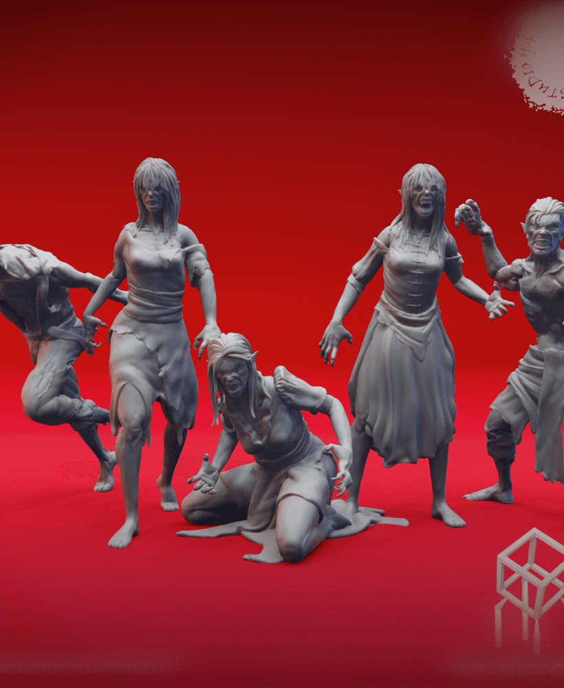Nest of Vampire Spawn - Tabletop Miniatures (Pre-supported) 3d model