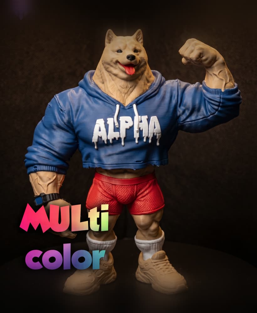 Alpha Dog Figure 3MF | Streetwear Multi-Color | FDM 3d model