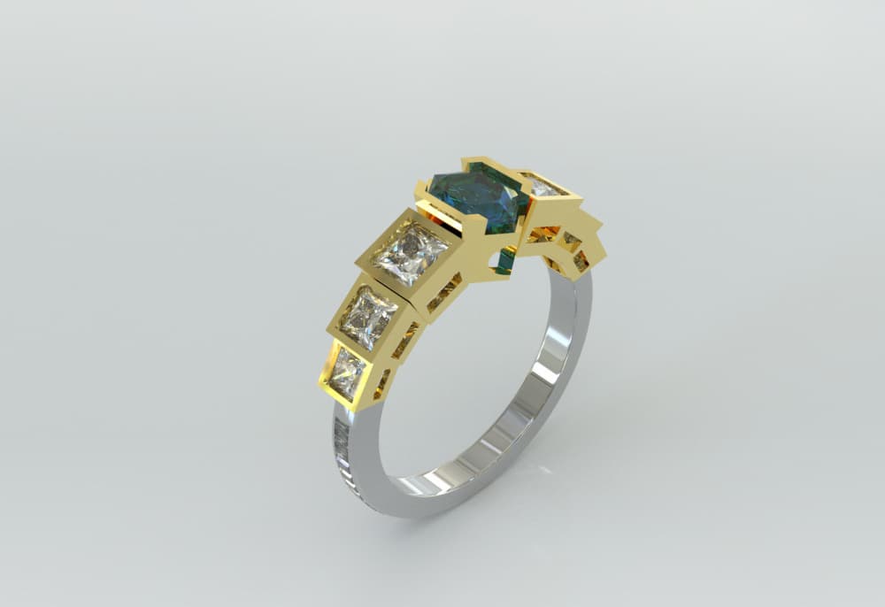 Luxury Cathedral Engagement Ring 3d model