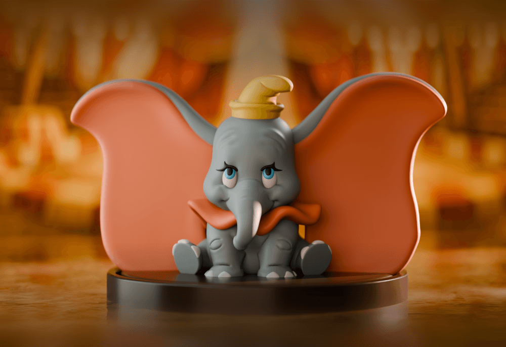 Dumbo Figurine Flying Elephant Collectible Decor 3d model