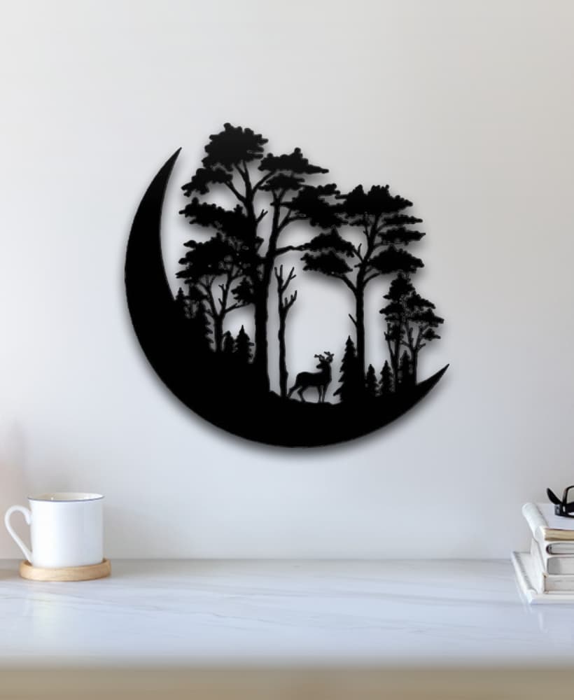 Moon And Tree Wall Art 3d model