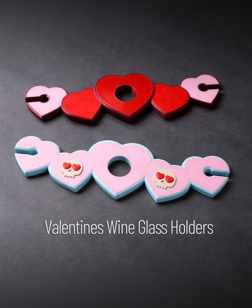 Valentines Wine Glass Holder 3d model
