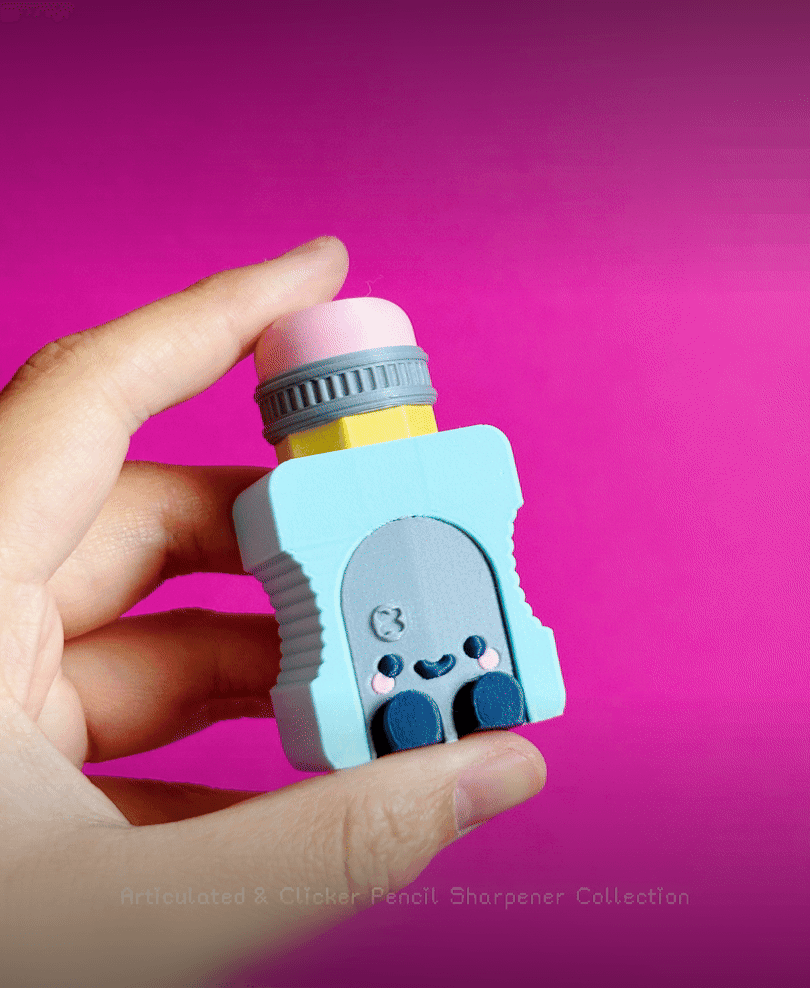 Cute Articulated & Clicker Paint Tube | Print-in-place | Support-free 3d model