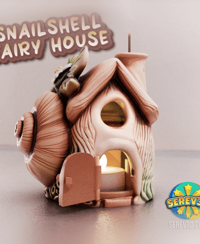 Snail Shell Fairy House - Incense Burner, Pet & Tealight Decor, No Supports 3D Print STL/3MF 3d model