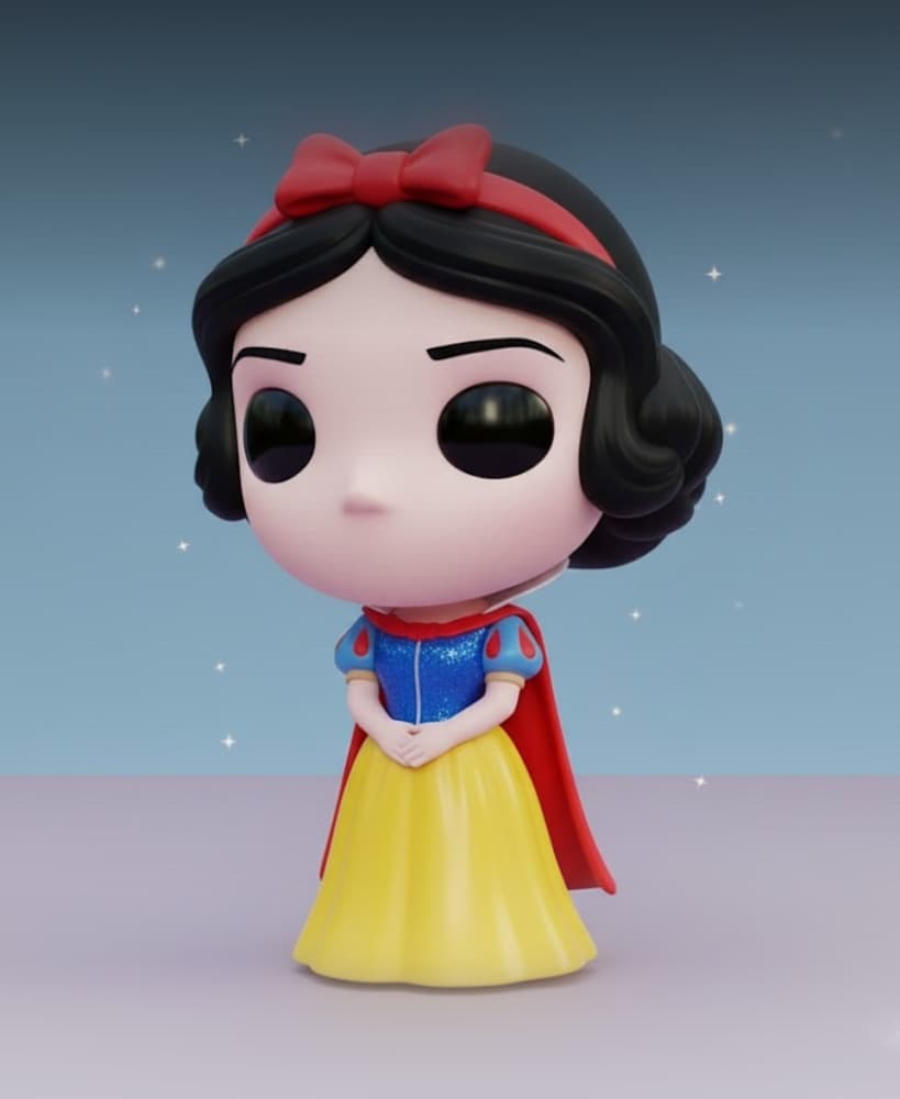 SNOW WHITE KAWAII CHIBI – COLLECTIBLE 3D FIGURE (STL FILE) 3d model