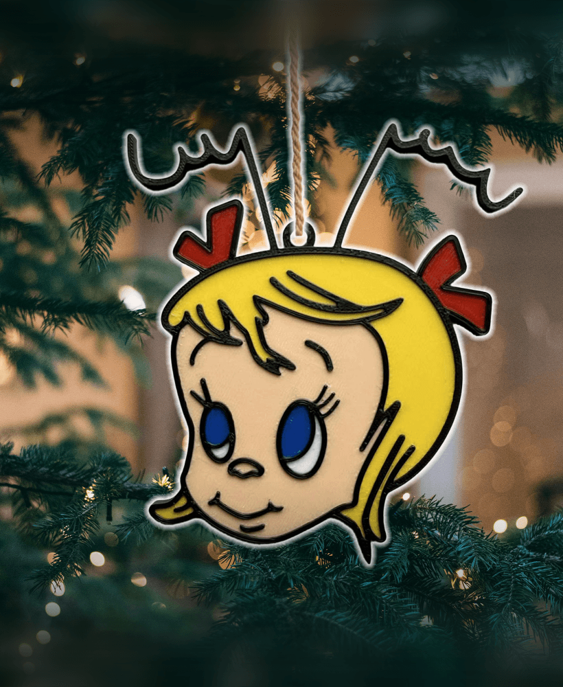 Cindy Lou Who Christmas Ornament (6 color) 3d model