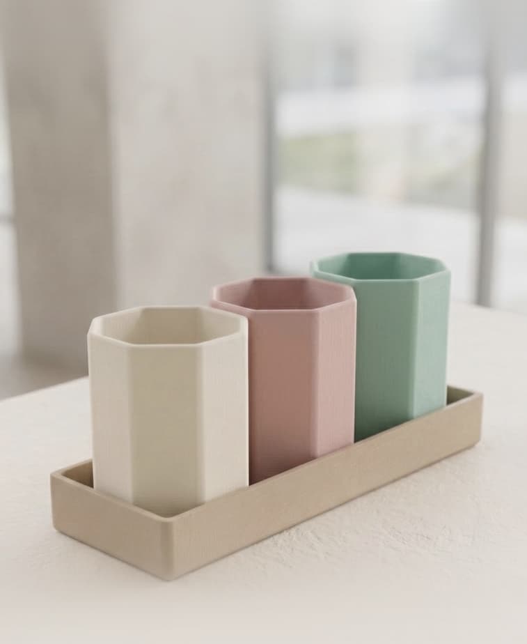 Modular Hexagonal Desk Organizer Set 3d model