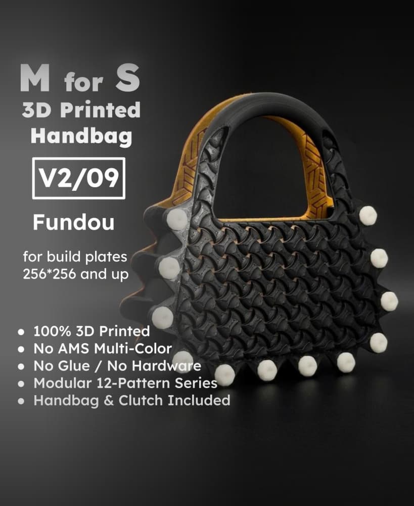 MforS 3D-printed Handbag & Clutch - V2/09 - Fundou Pattern 3d model