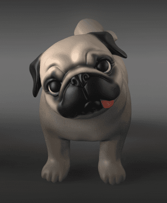 Question Pug 3d model