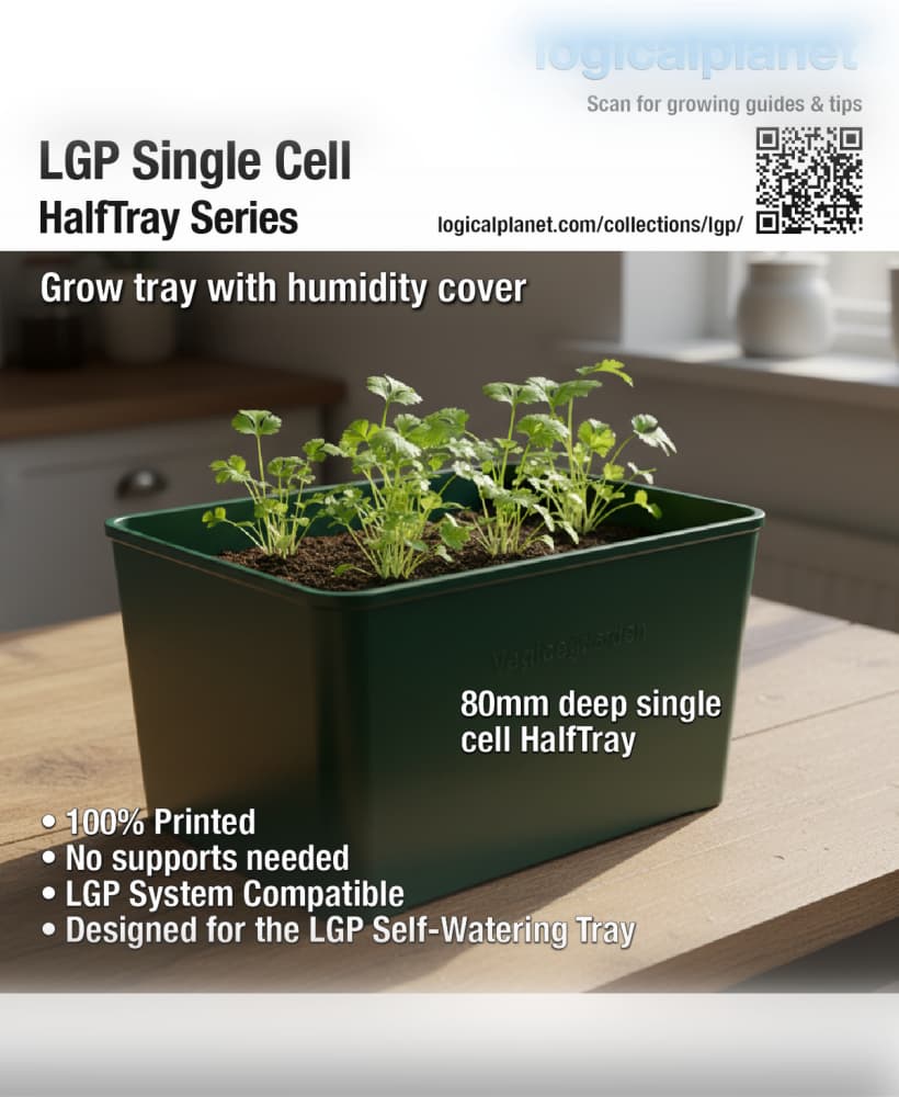 LGP Single Cell HalfTray — Modular Grow Cell for the Logical Grow Platform 3d model