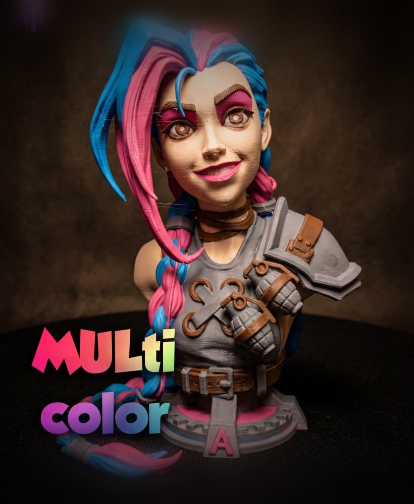 Jinx Bust 3MF | Gaming Icon Multi-Color | FDM 3d model