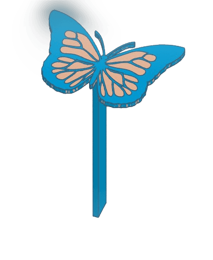 Multicolor Butterfly Halo Bookmark 2.stl 3d model