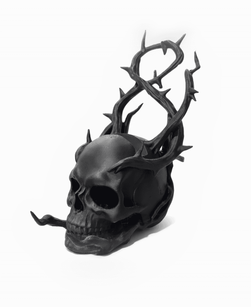 thorny skull phone holder 3d model