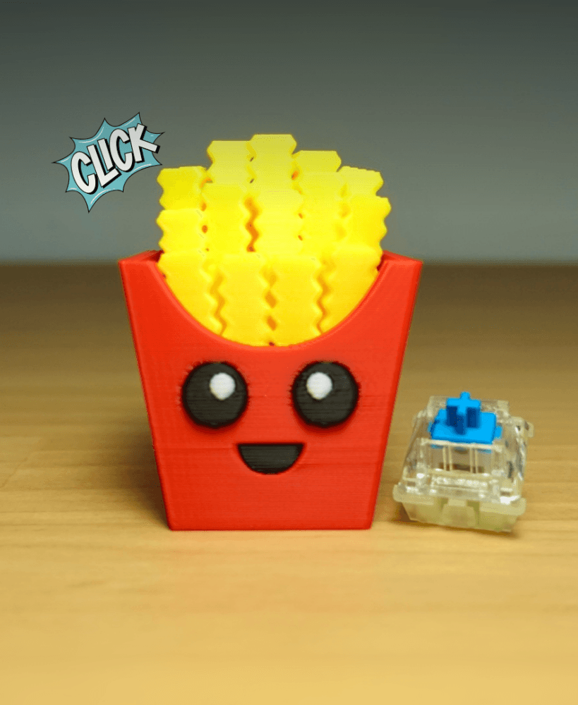 Clicky Fries Buddy (Keycap Fidget Toy) 3d model
