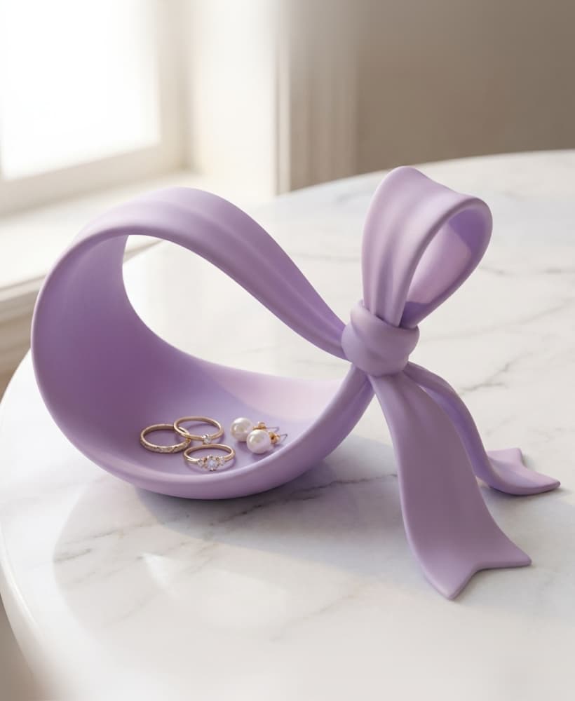 Sculptural Bow Ribbon Jewelry Dish & Vanity Catchall 3d model