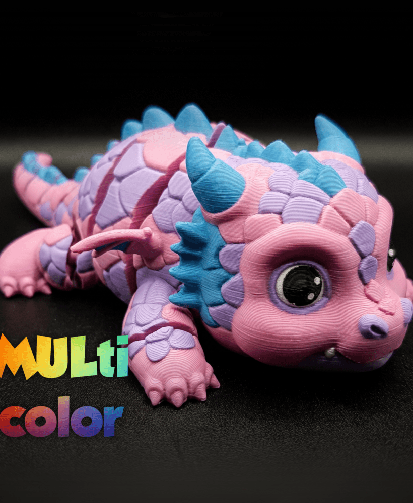 Baby Dragon Multi-Color 3MF | Fantasy Figurine | Bambu Ready 3d model