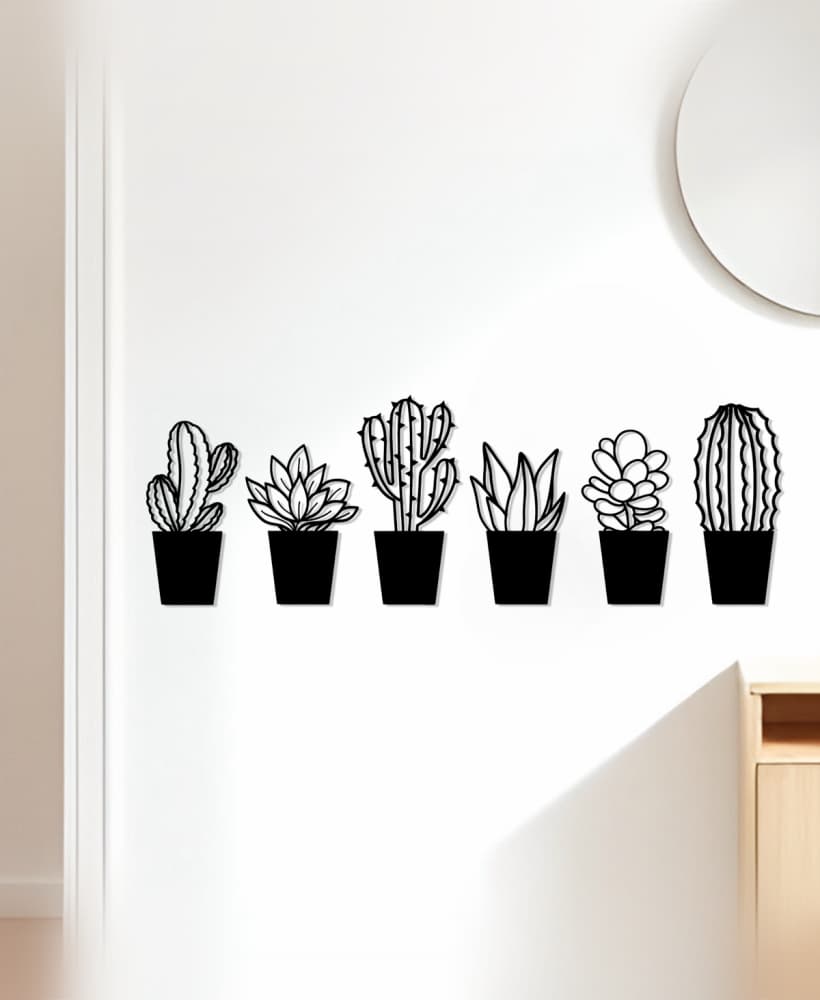Cactus Set Wall Art, Wall Decor, Home Decor 3d model