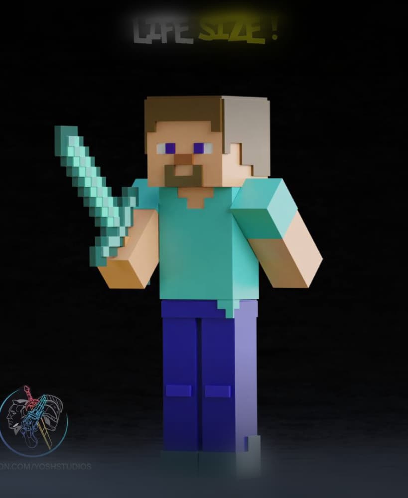 Life-Size Steve 3D Printer File STL 3d model