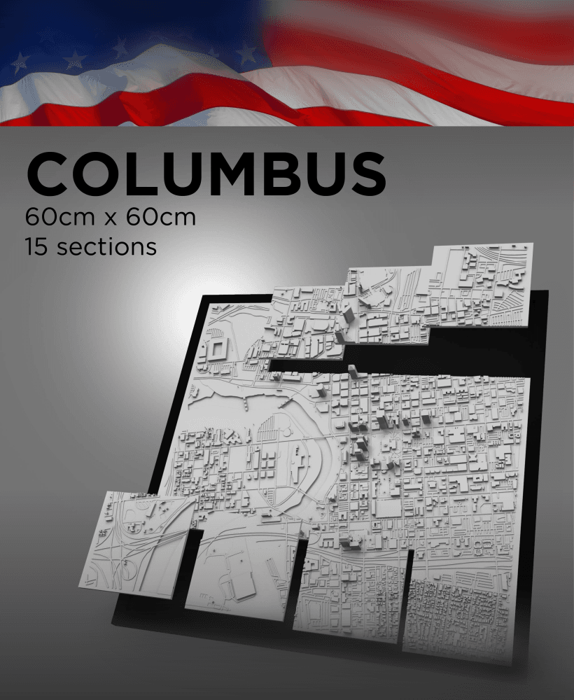 COLUMBUS, Skyline, 3D map 3d model