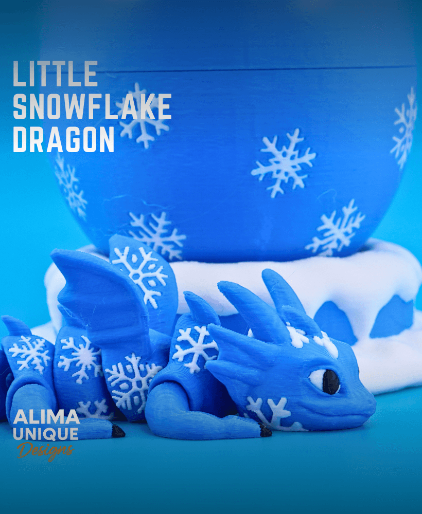 Little Snowflake Dragon - Articulated Fidget Toy 3d model