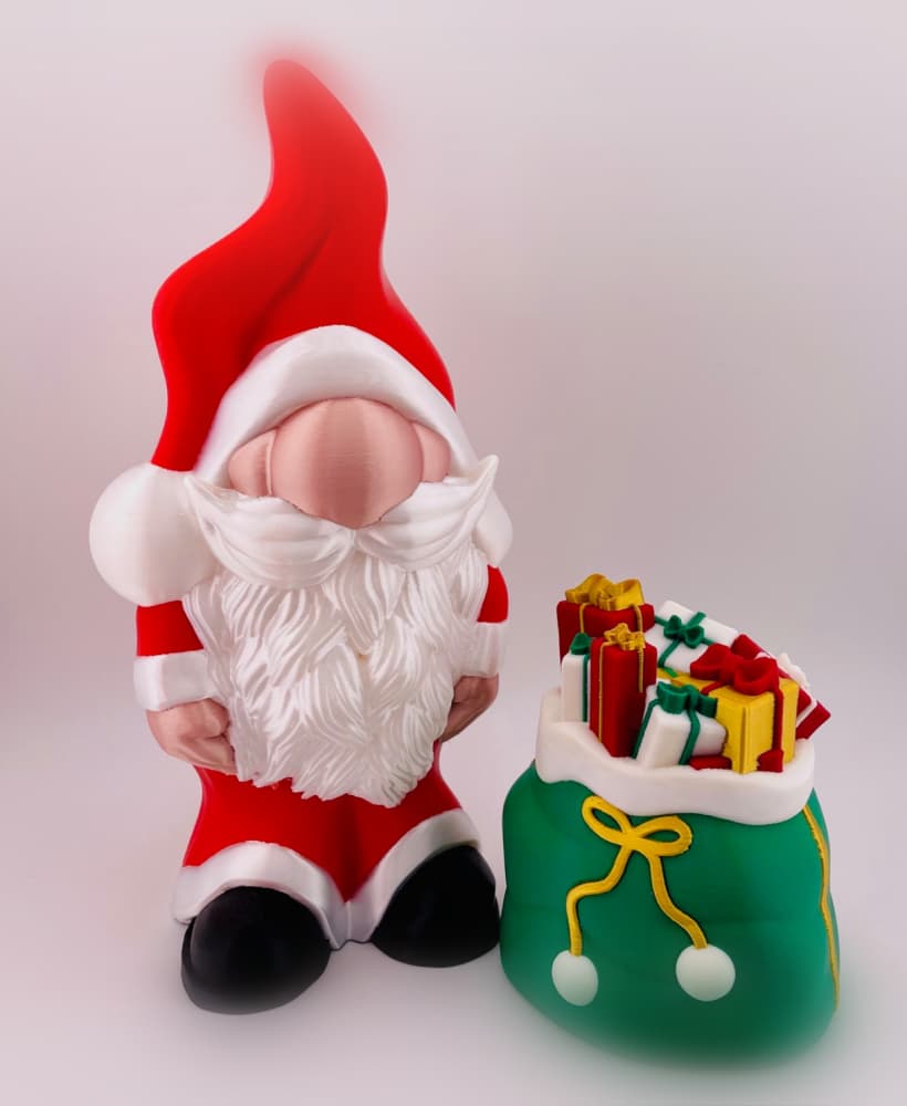 Santa Gnome with Bag of Gifts 3d model