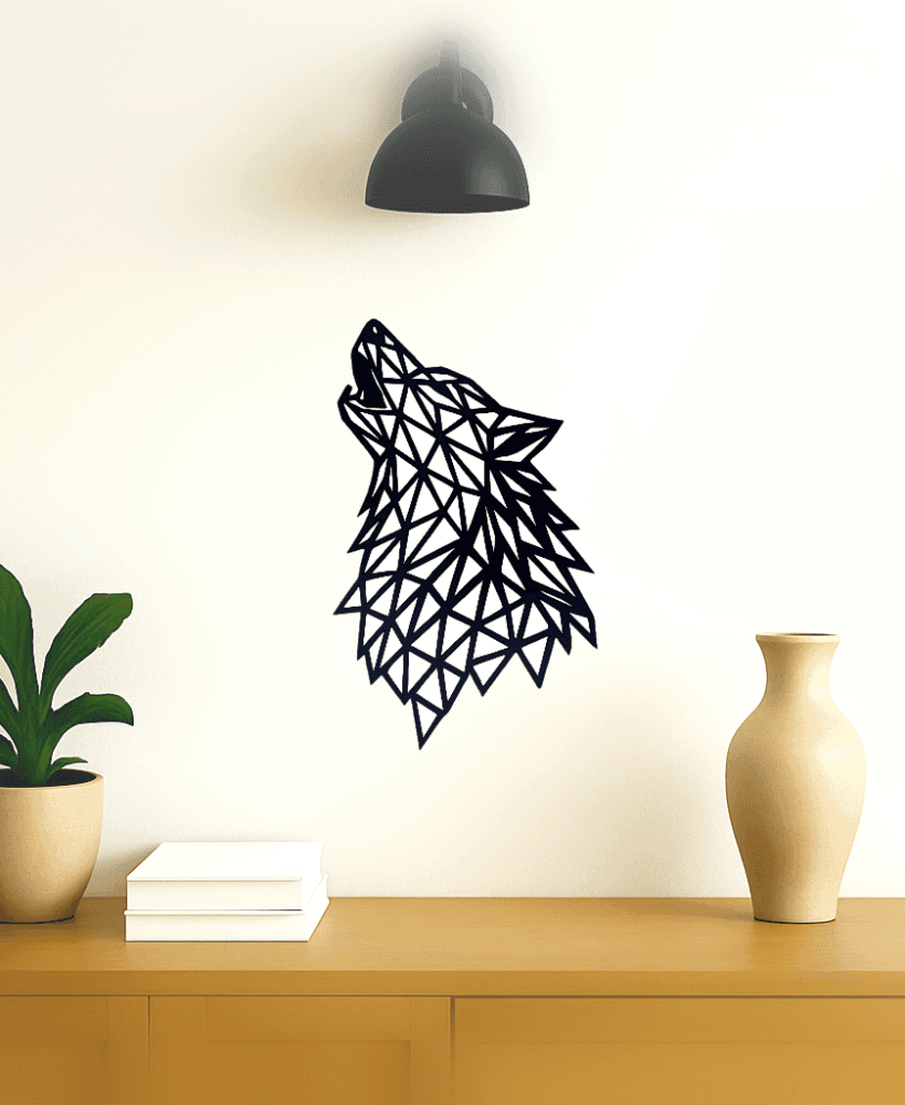 Décoration murale d'un loup lowpoly 3d model