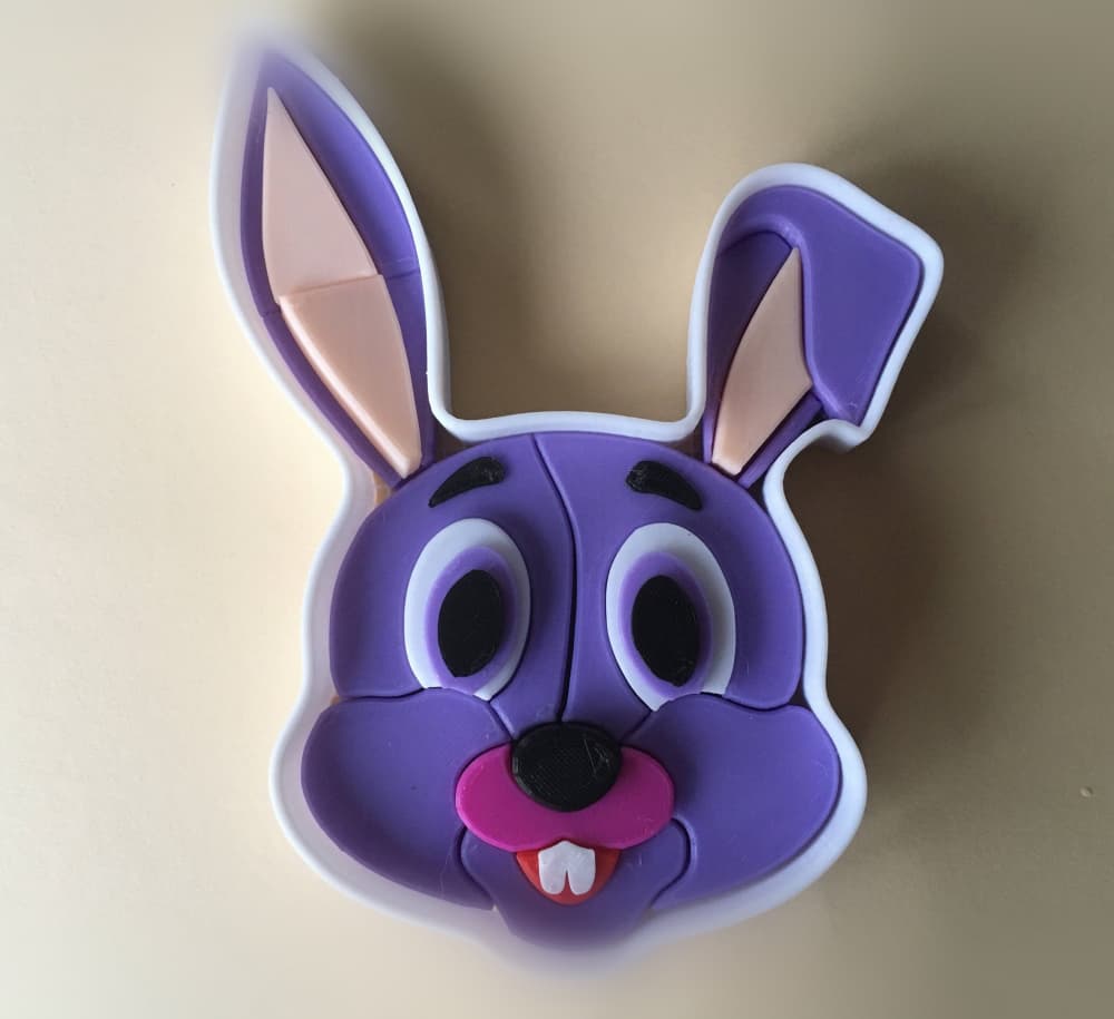 3D puzzle - Rabbit face 3d model