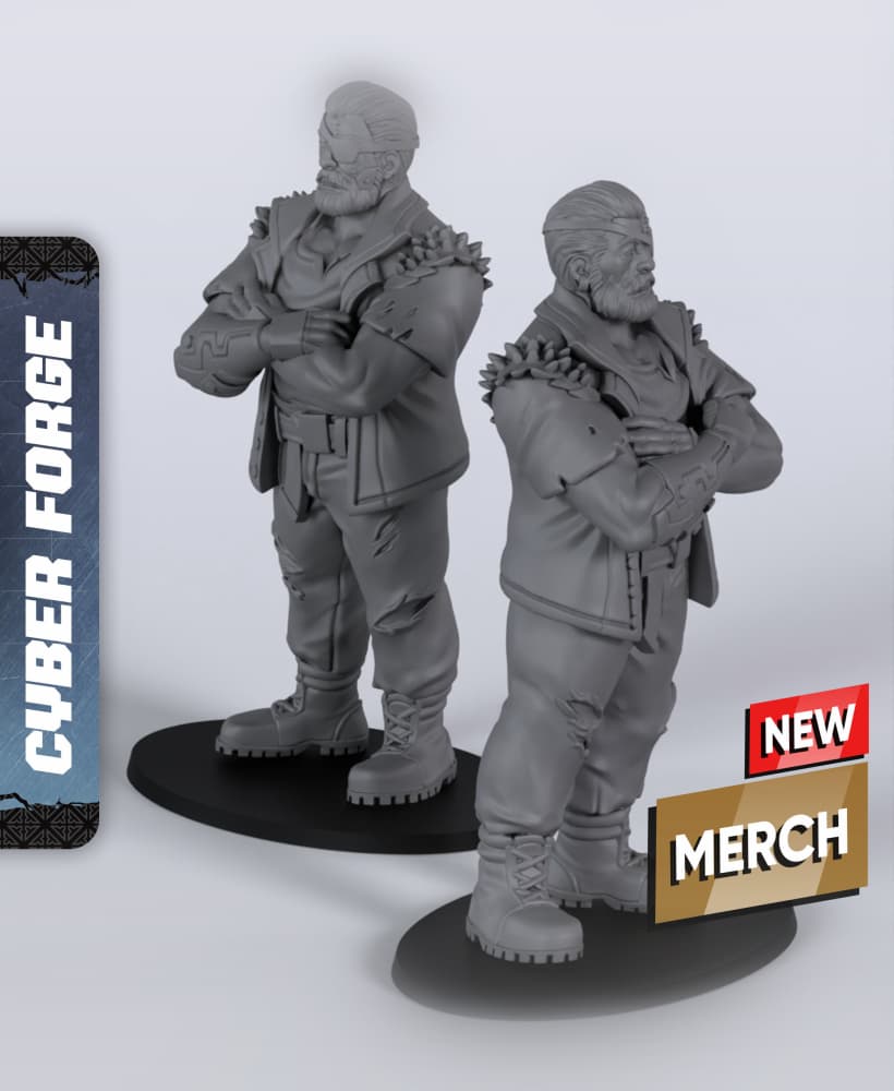 Bouncer - With Free Cyberpunk Warhammer - 40k Sci-Fi Gift Ideas for RPG and Wargamers 3d model