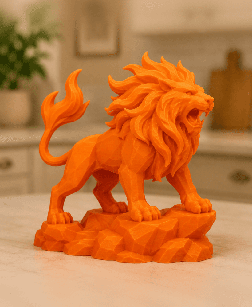 Low Poly Lion Statue STL 3d model