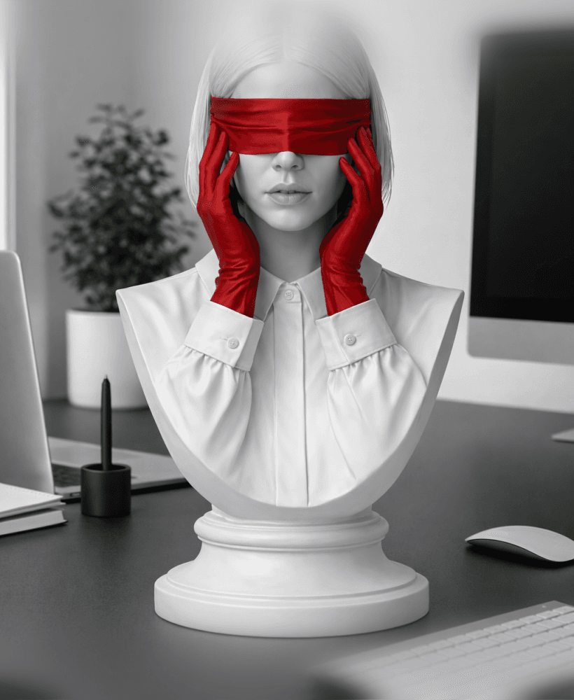 Red Blindfold Muse Bust STL – Modern Mystery Female Sculpture for 3D Printing 3d model
