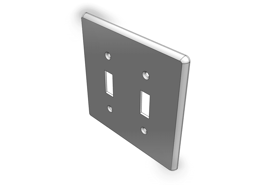Two Gang Toggle Switch Style Wall Plate (Original Replacement) 3d model