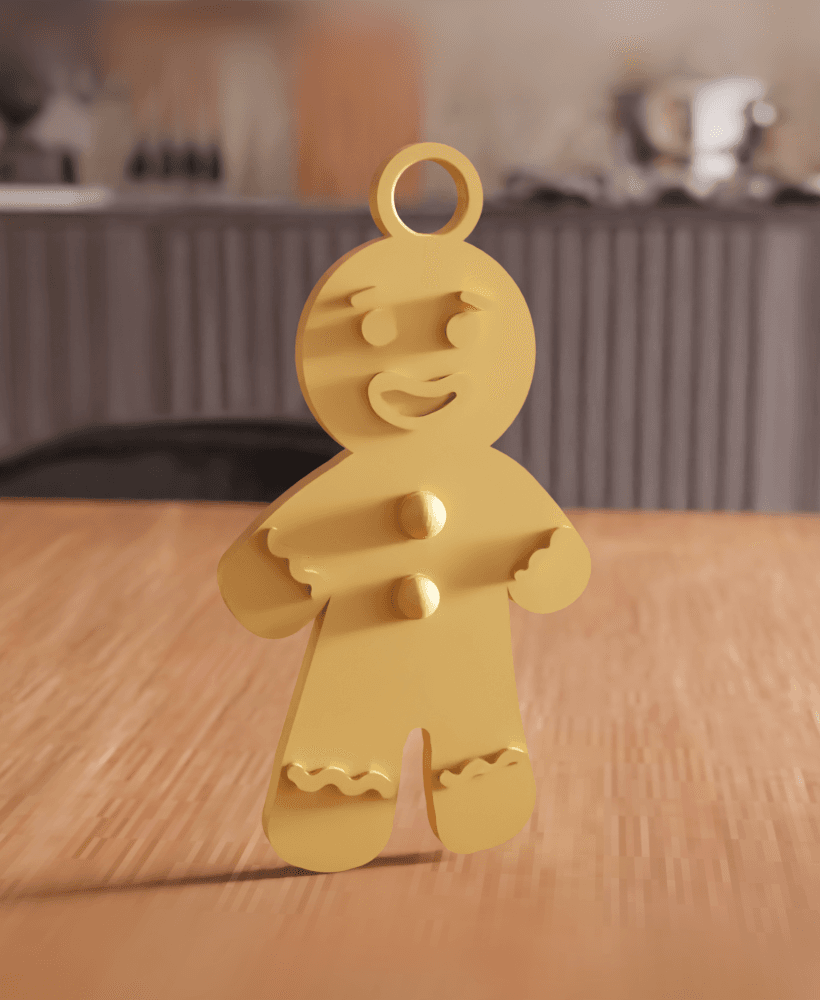 Festive Gingerbread Man Holiday Tree Ornament 3d model