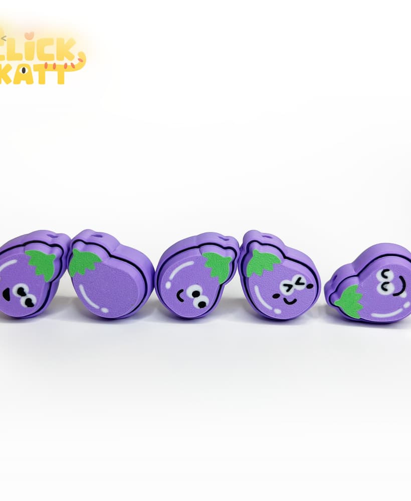 Eggplant - Clicker Fidget Toy Keychain 3d model