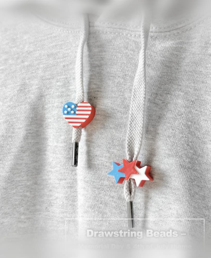 Drawstring Beads – Memorial Day & 4th of July theme 3d model