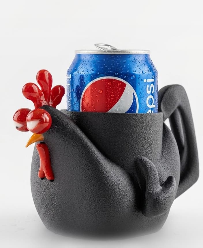 Grumpette Chicken Koozie - "Don't Touch My Drink! 3d model