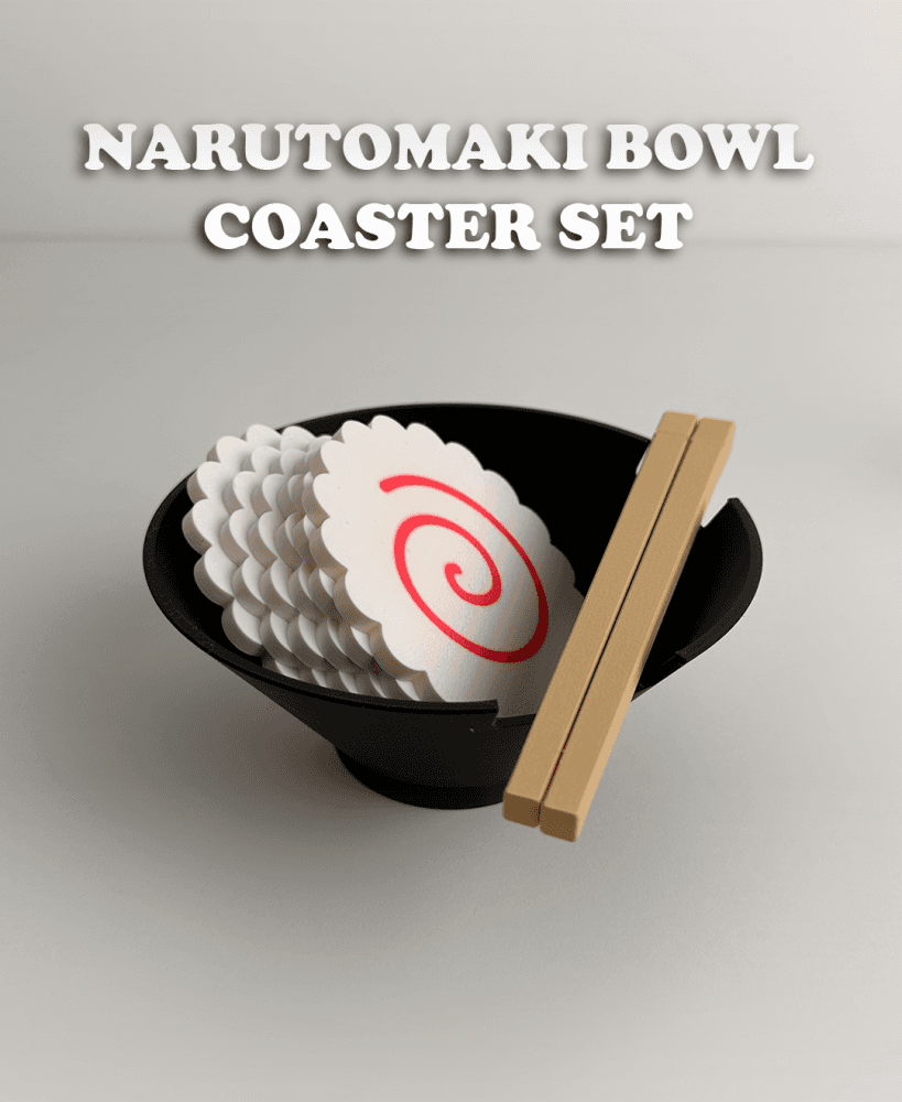 Narutomaki Bowl Coaster Set 3d model