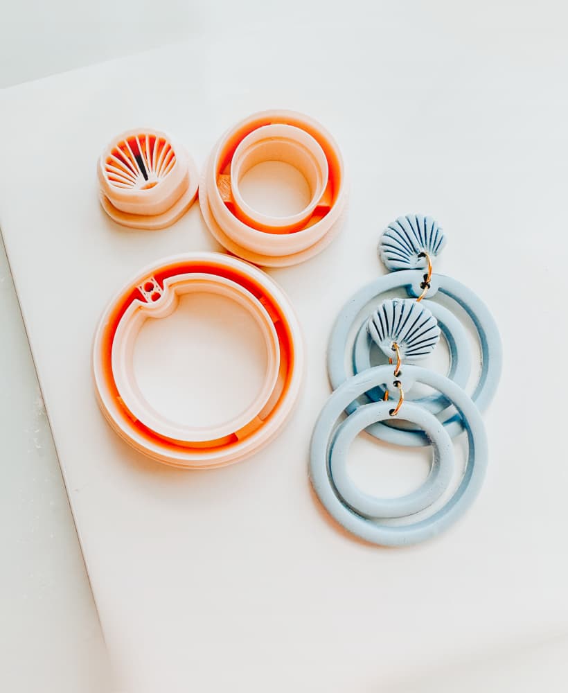 Shell and Skinny Circle Clay Cutter 3d model