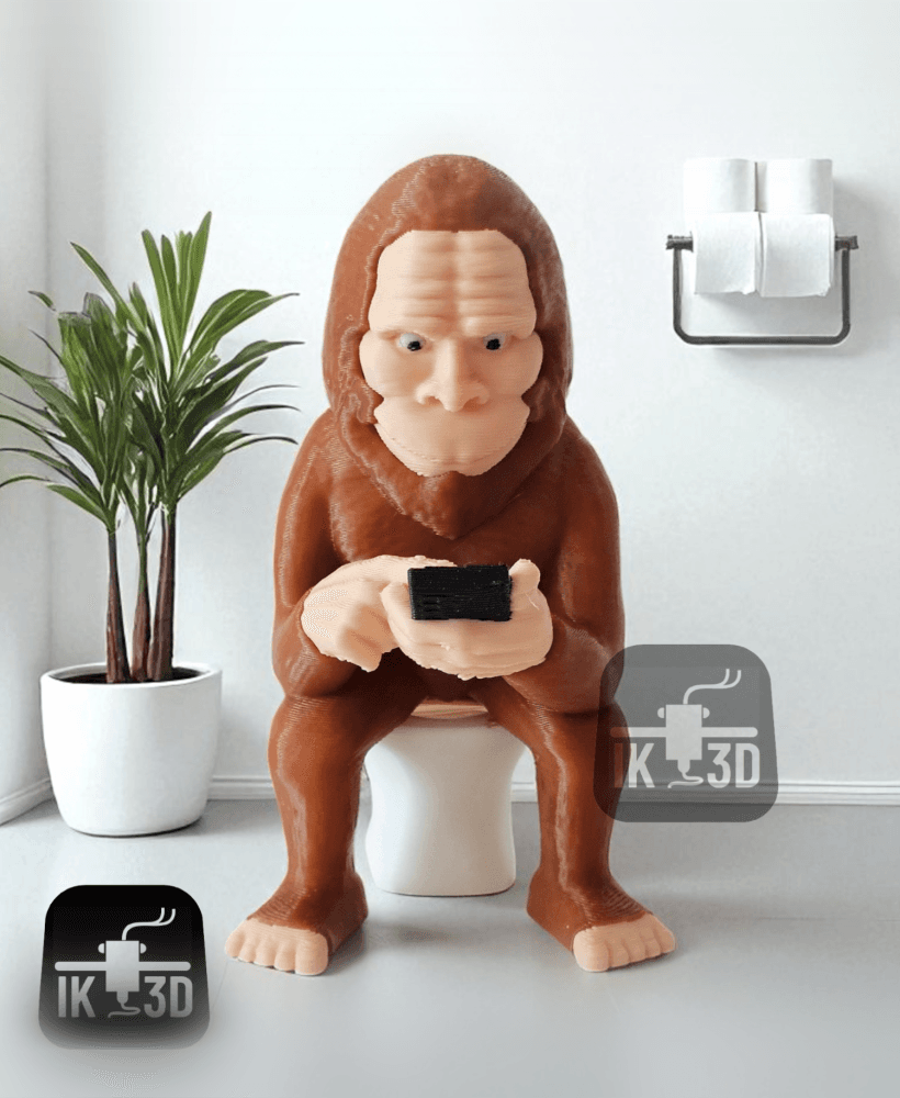 Bigfoot Scroll and Log Figurine Collectible 3d model