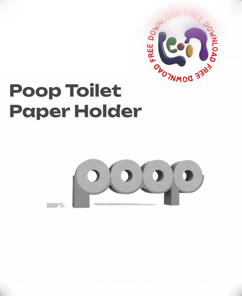 Toilet Paper Wall Holder - Poop Toilet Paper Wall Holder 3d model