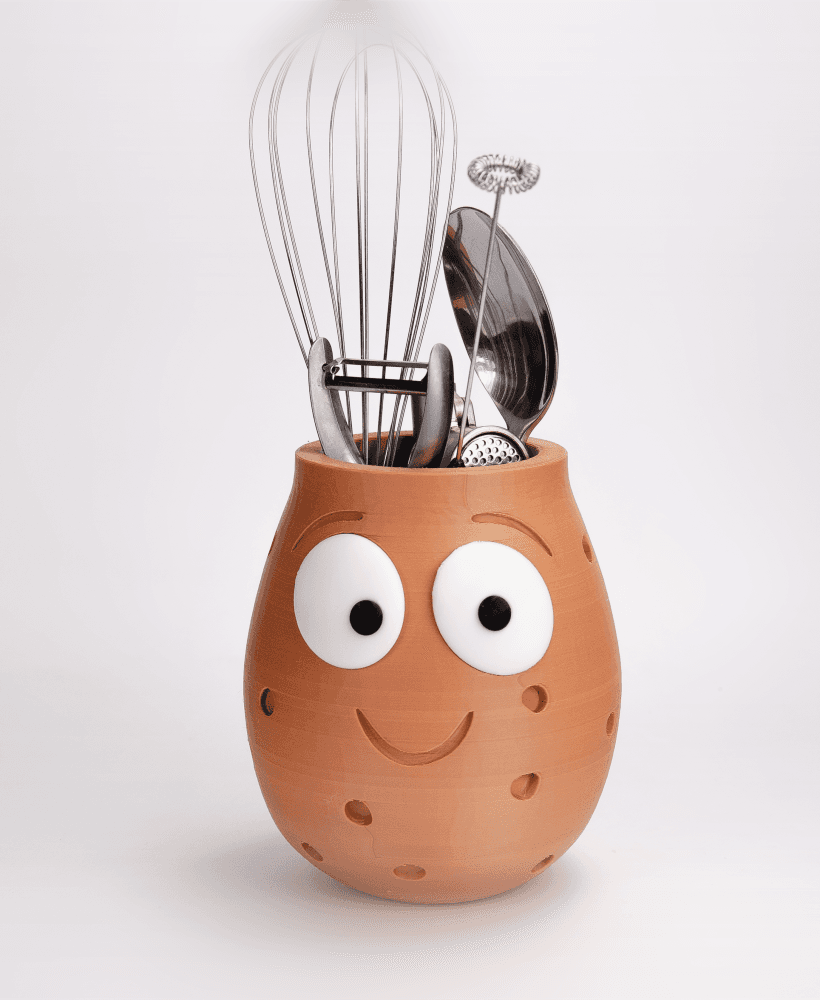 Smiley Potato Utensil Holder 3d model