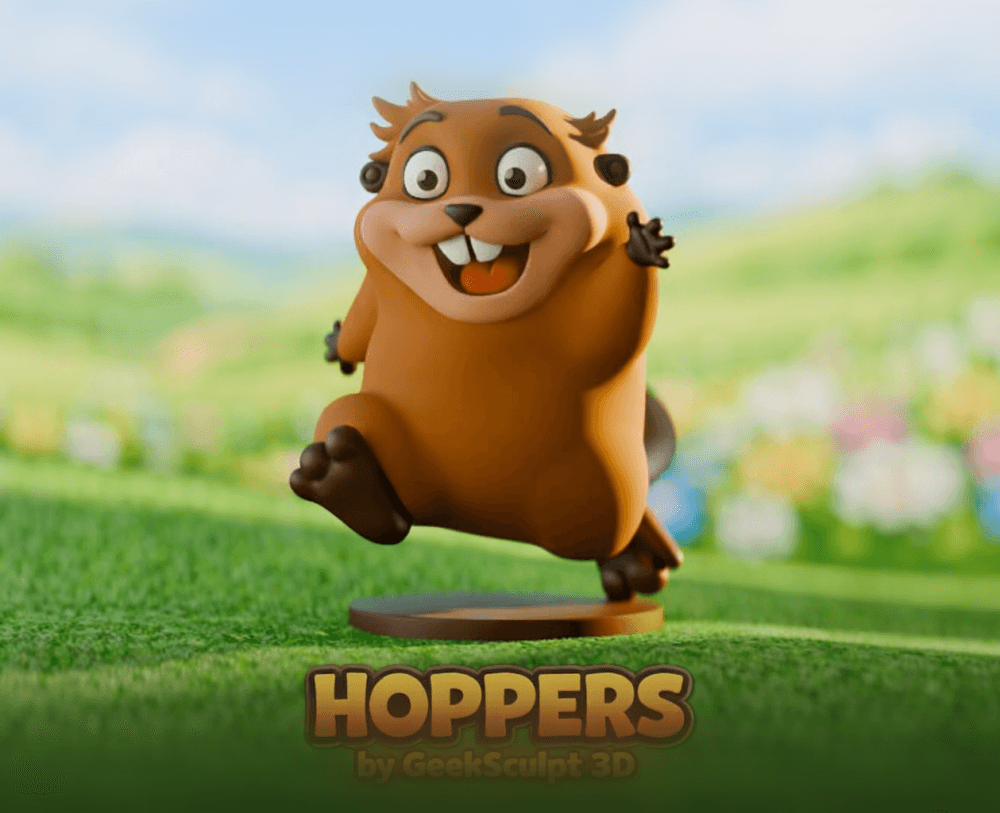 Hoppers Beaver Figurine - Movie Collectible 3d model