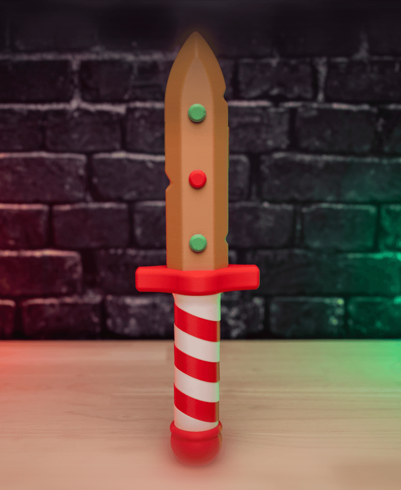 Candy Cane Dagger - Cosplay Prop Kit | No Supports, No AMS, No Glue 3d model
