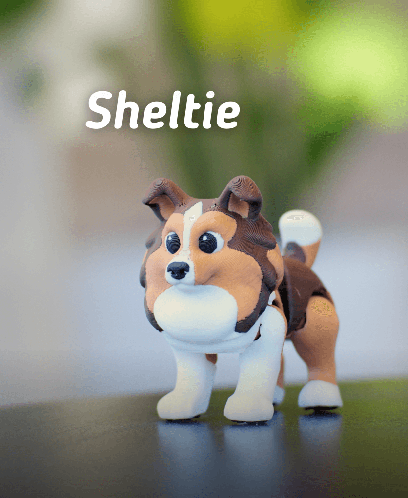 Ludo Sheltie - Articulated Fidget dog 3d model