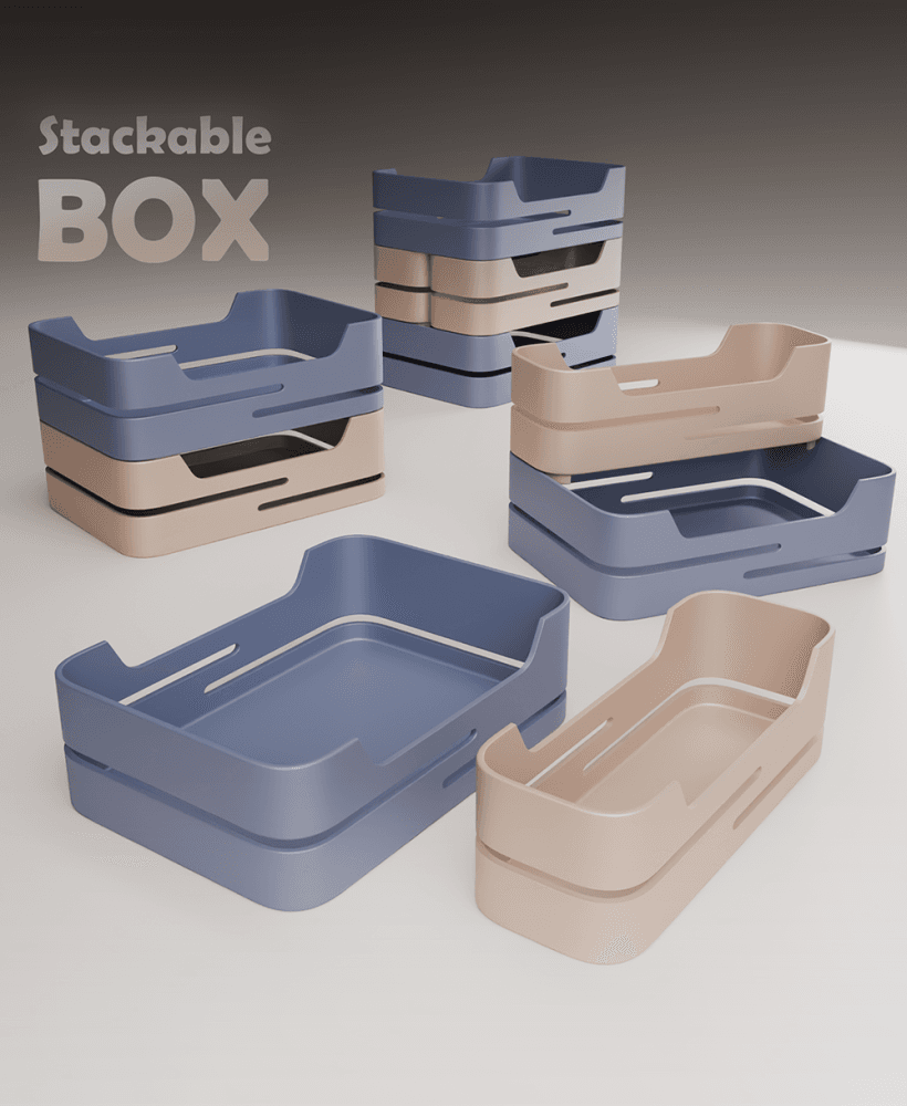 Stack, Organize, Store & Smile (Stackable boxes) 3d model