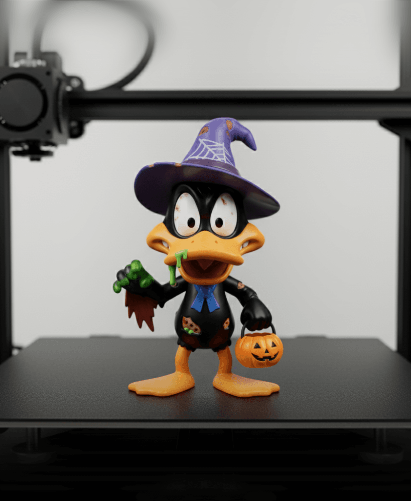 Layerables Halloween Daffy Duck 3D Print STL File | Zombie Witch Looney Tunes Figure 3d model