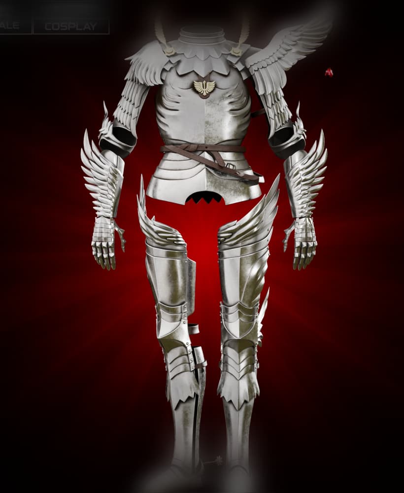 GRIFFITH RESURRECTED FULL ARMOR life size cosplay - Berserk Fan Art STL 3d model