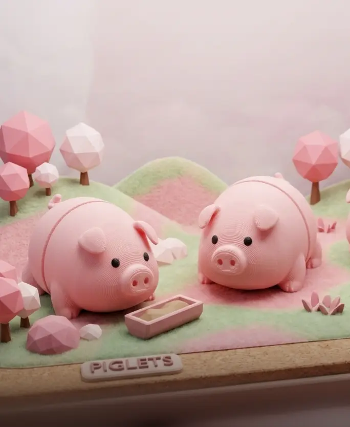Cute Piglet clicker and keychain 3d model
