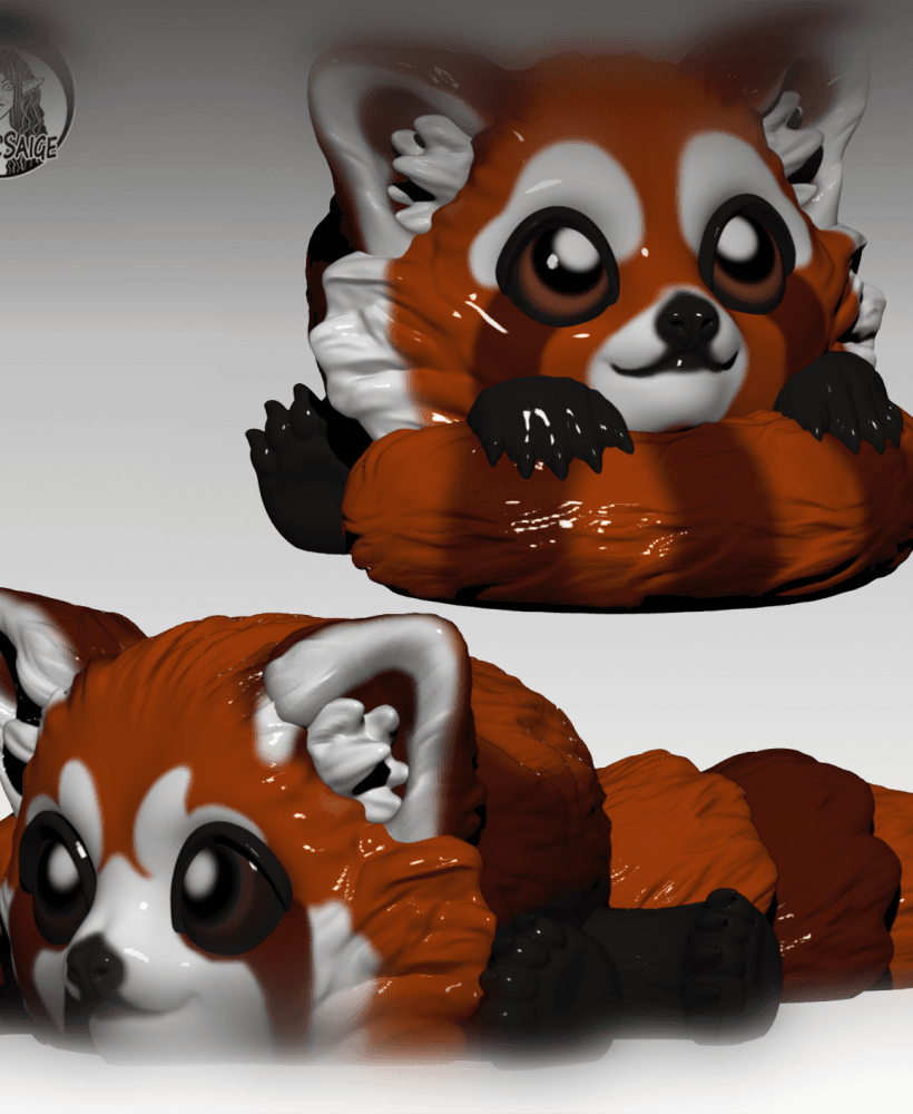 Red Panda Puff - Exclusive Model 3d model