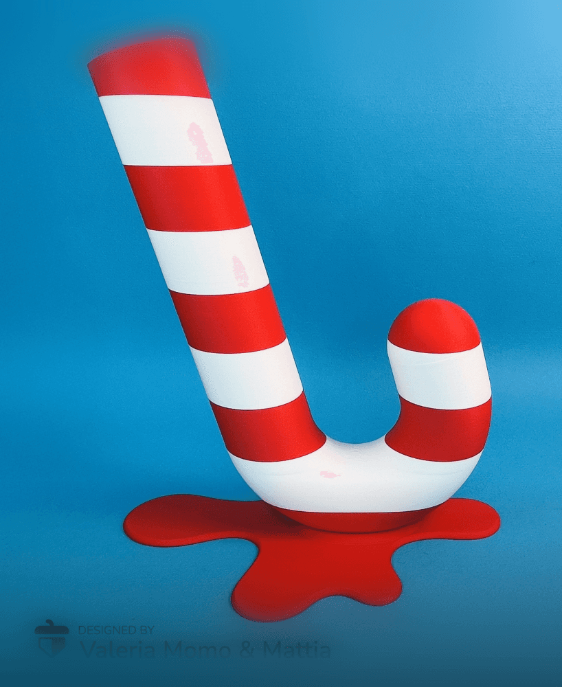 Candy Cane Christmas Jar / Pot with lid 3d model
