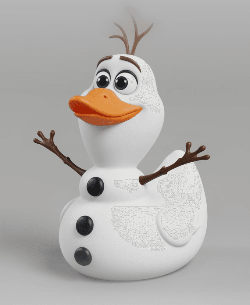 Snowman Duck 3d model